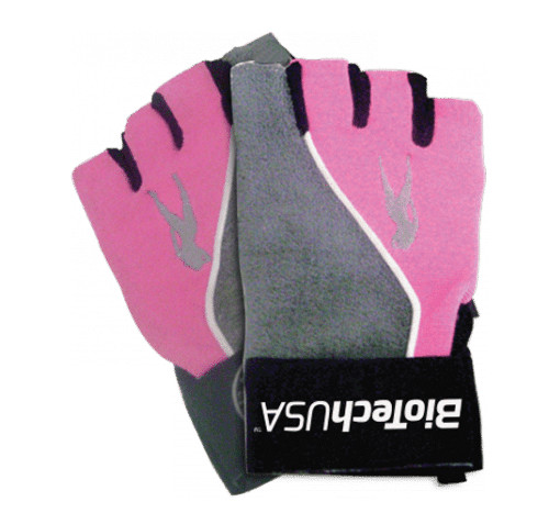 BiotechUSA  Gloves Lady 2 - női pink-szürke kesztyű (utolsó 1 db készleten)