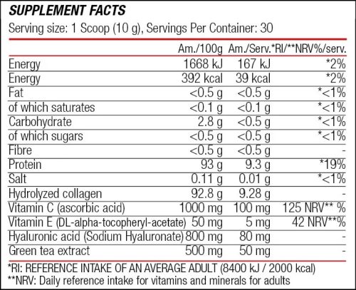 BLADE SPORT Blade Collagen Zero with Hyaluronic acid (300g)