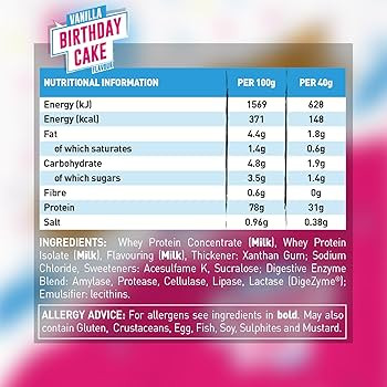GRENADE Protein Powder - 2000 g Birthday Cake