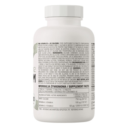 OstroVit Vitamin D3 + K2 + Kalcium 90 tabletta