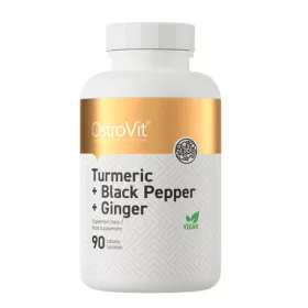   OstroVit Turmeric + Black Pepper + Ginger - Kurkuma+Fekete bors+Gyömbér (90 Tabletta)