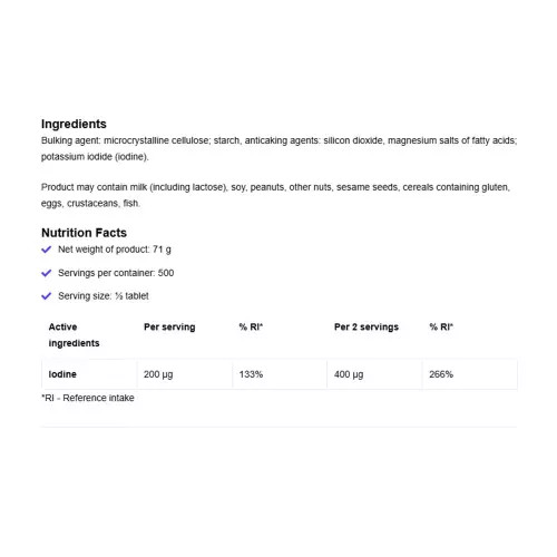 OstroVit Iodine potassium iodine - JÓD  250 tabletta