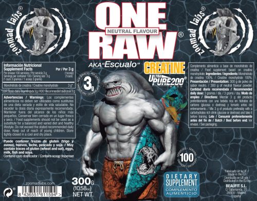 ZooMad Labs One Raw Creatine 300g - natúr