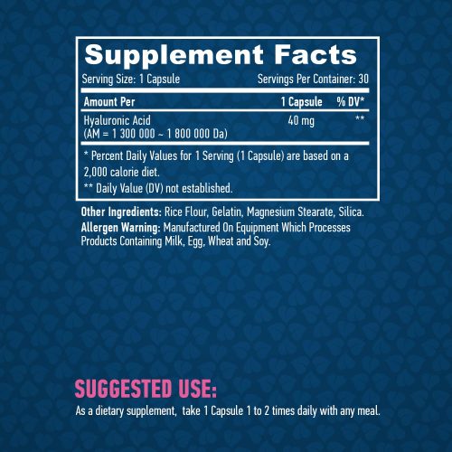 HAYA HYALURONIC-ACID 40MG 30CAPS