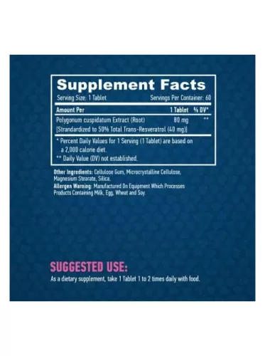 Haya Labs - Resveratrol 40mg. / 60 tabletta  - Szív- és érrendszer 