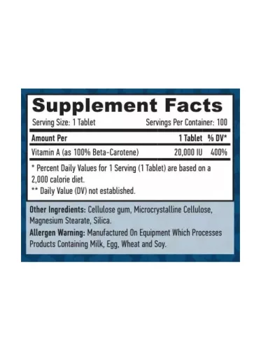 Haya Labs  Beta Carotene 20 000 IU  - 100 tabletta