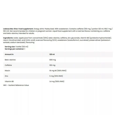 FITNESS AUTHORITY ICE Power Shot 120 ml - Citromos Jegestea