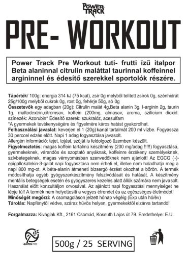 Power Track Pre-workout 500 g  - tuti frutti