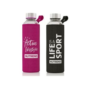 Nutrend Glass Bottle üveg kulacs - 500 ml pink