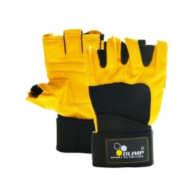  Olimp Hardcore Raptor csuklószorítós edzõkesztyû (sárga/fekete)