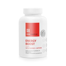   USA Medical ENERGY BOOST koffeinnel és taurinnal  – 60 kapszula