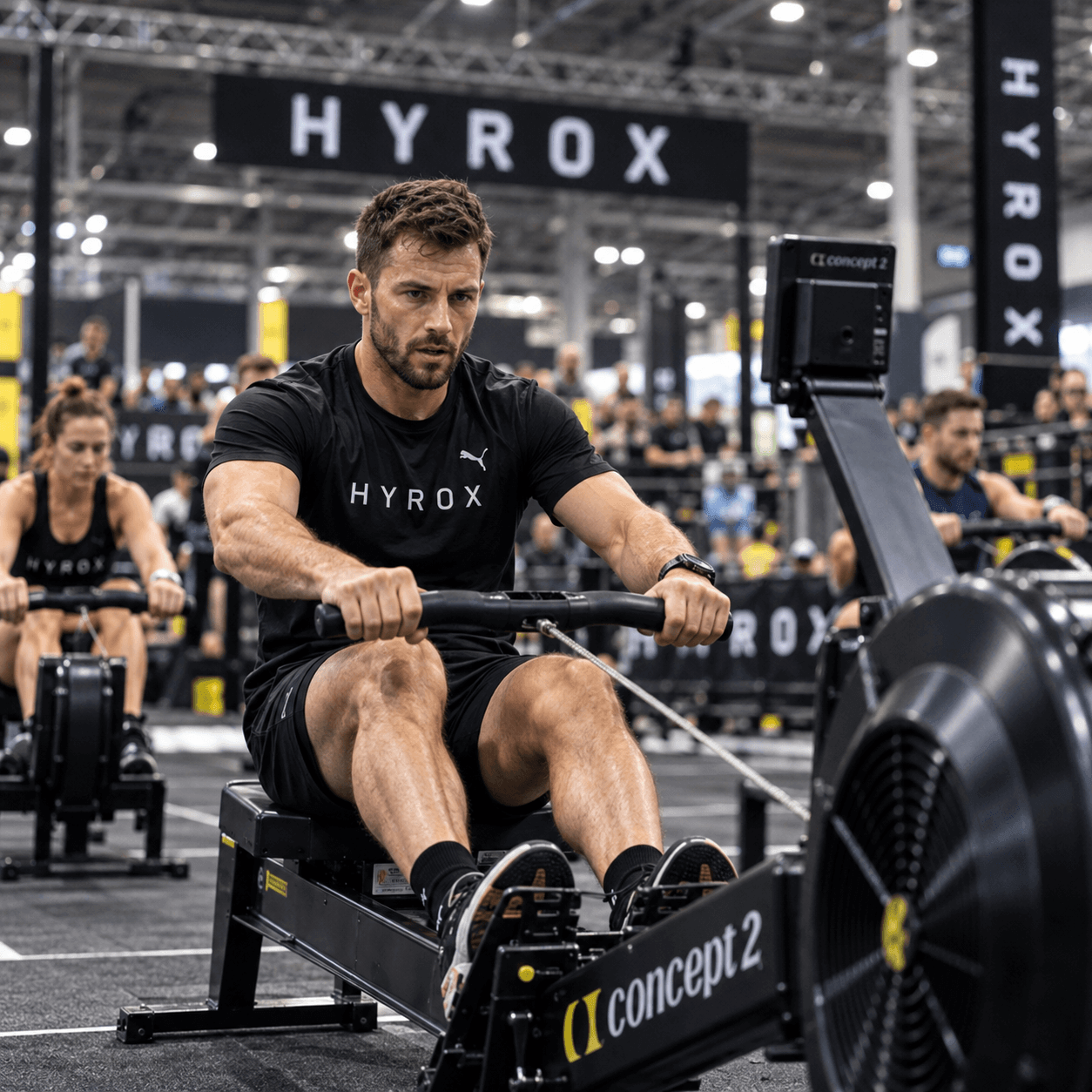 Evezés (Row) állomás a HYROX versenyen
