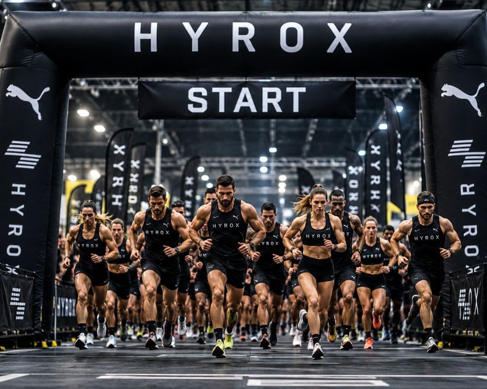 HYROX verseny – futás és funkcionális edzésállomások